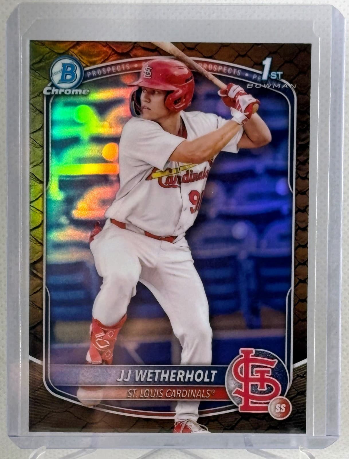 JJ Wetherholt 2025 bowman Bowman Chrome Prospects - Mini Diamond Refractor (1st)