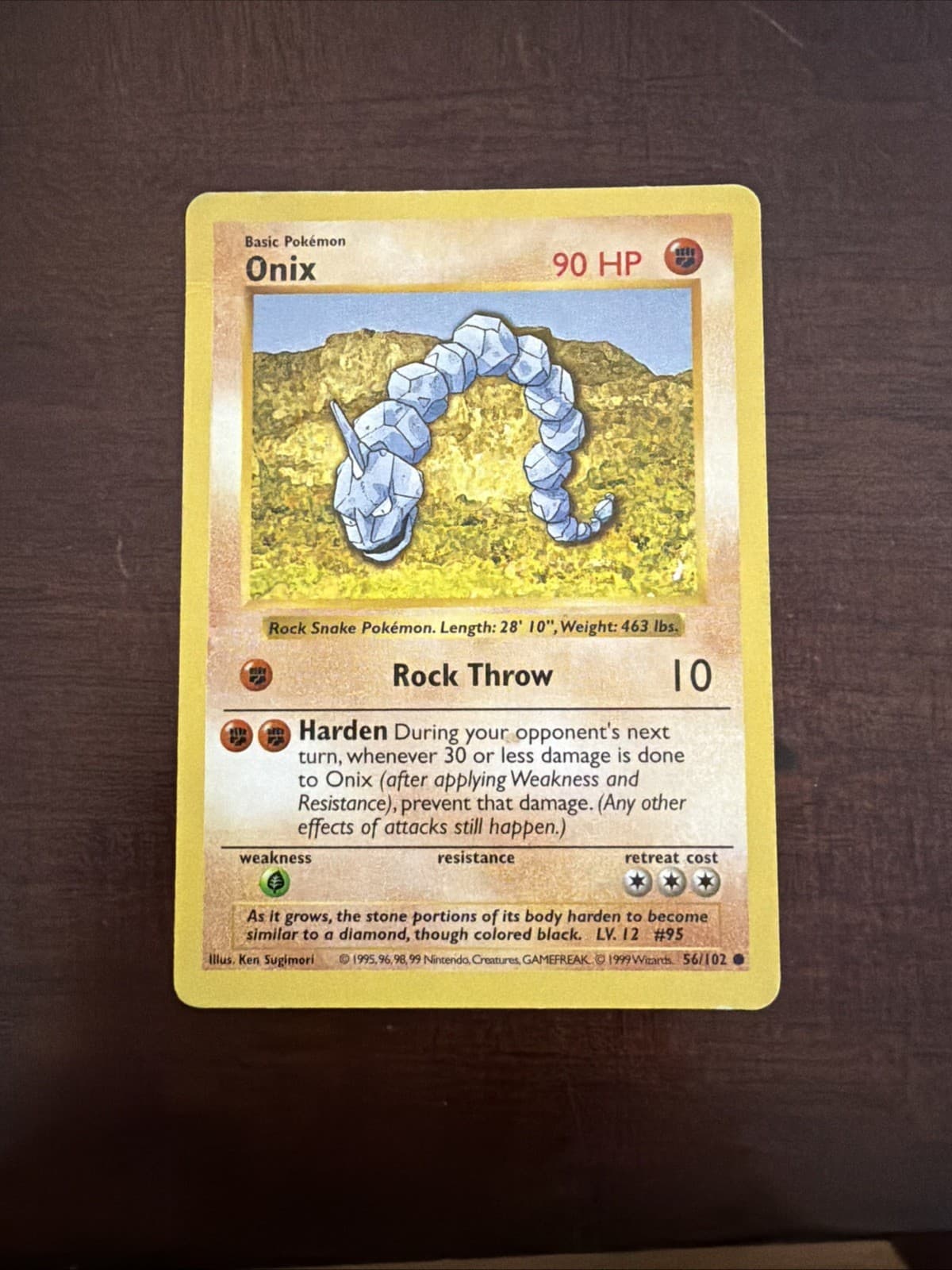Onix 1999 pokemon_tcg Pokemon Game 1st Edition