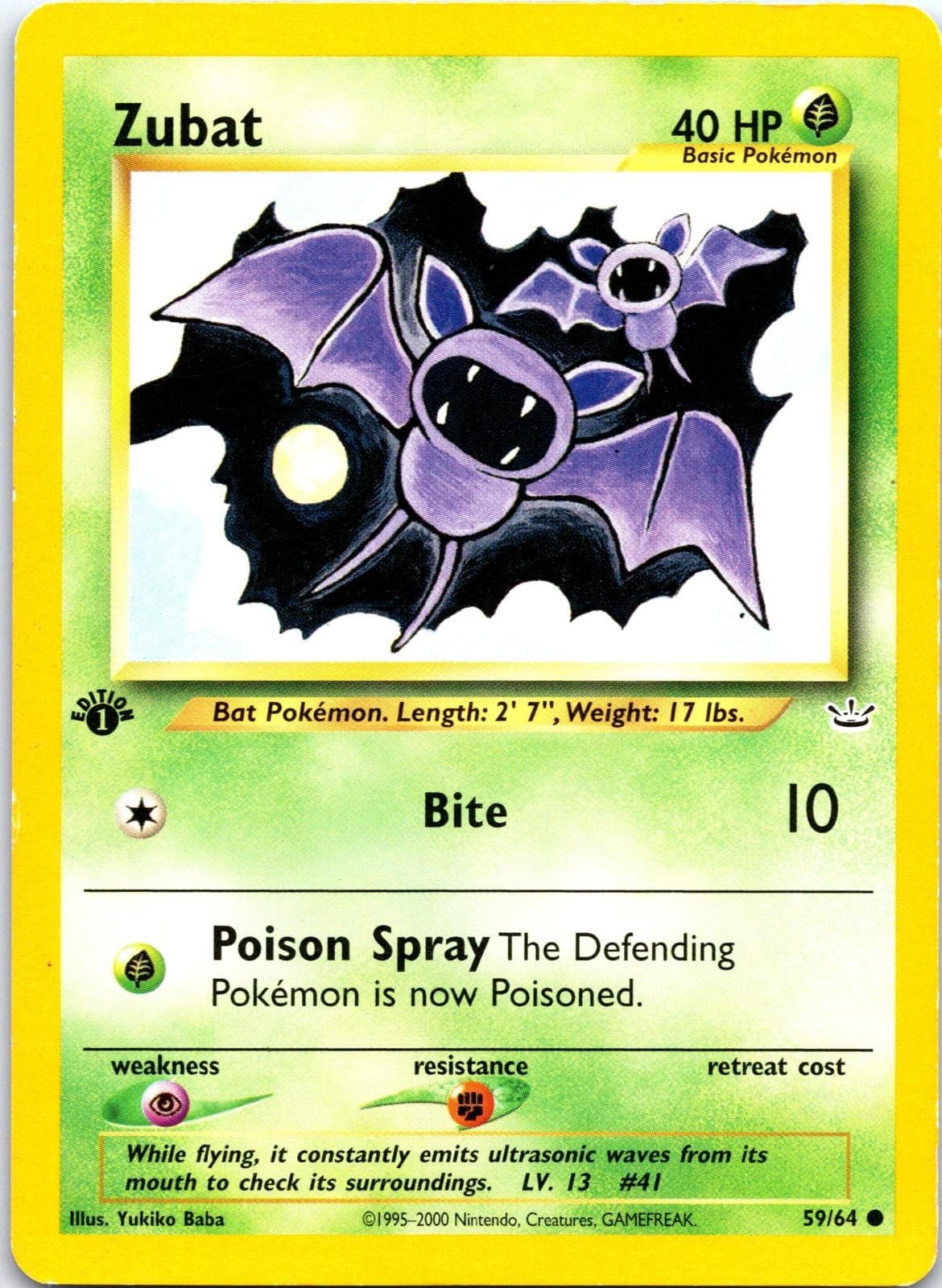 Zubat 2001 Pokemon