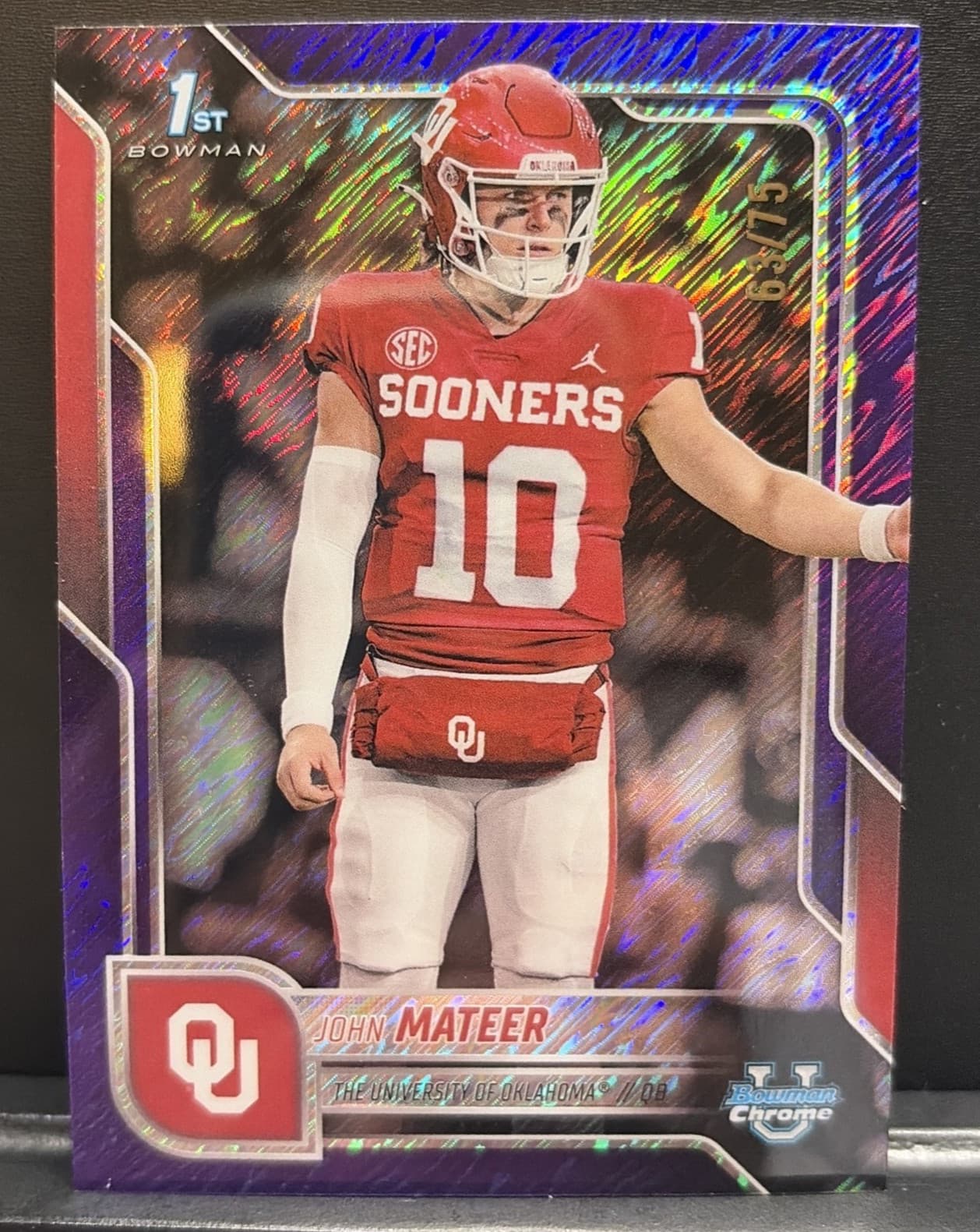 John Mateer trading card