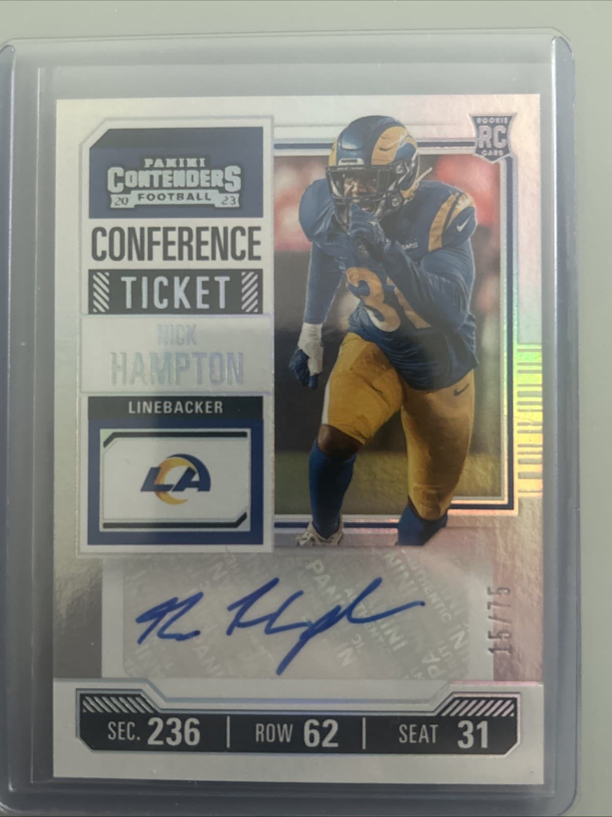 Nick Hampton trading card