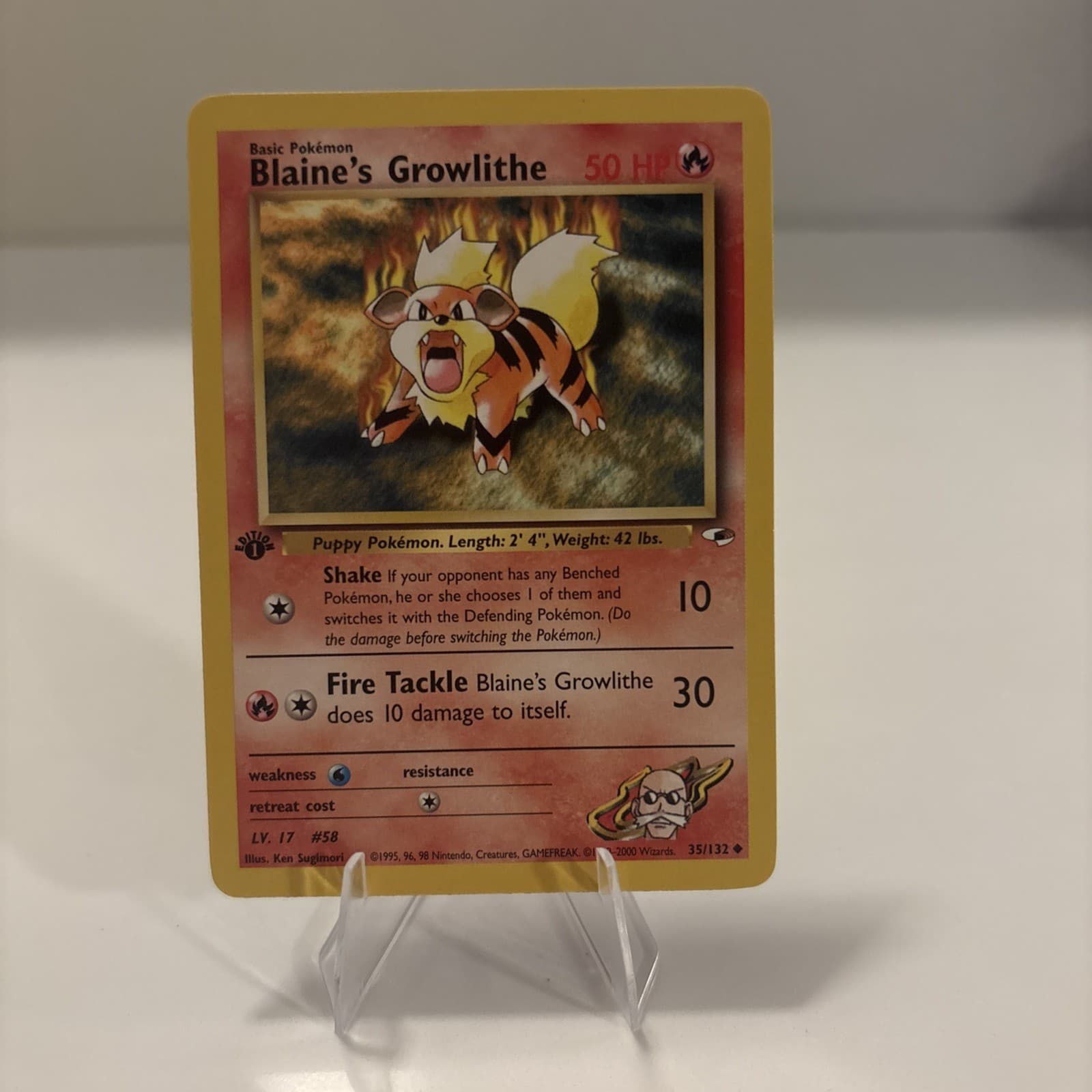 Blaine's Growlithe 2000 Pokemon Gym Heroes