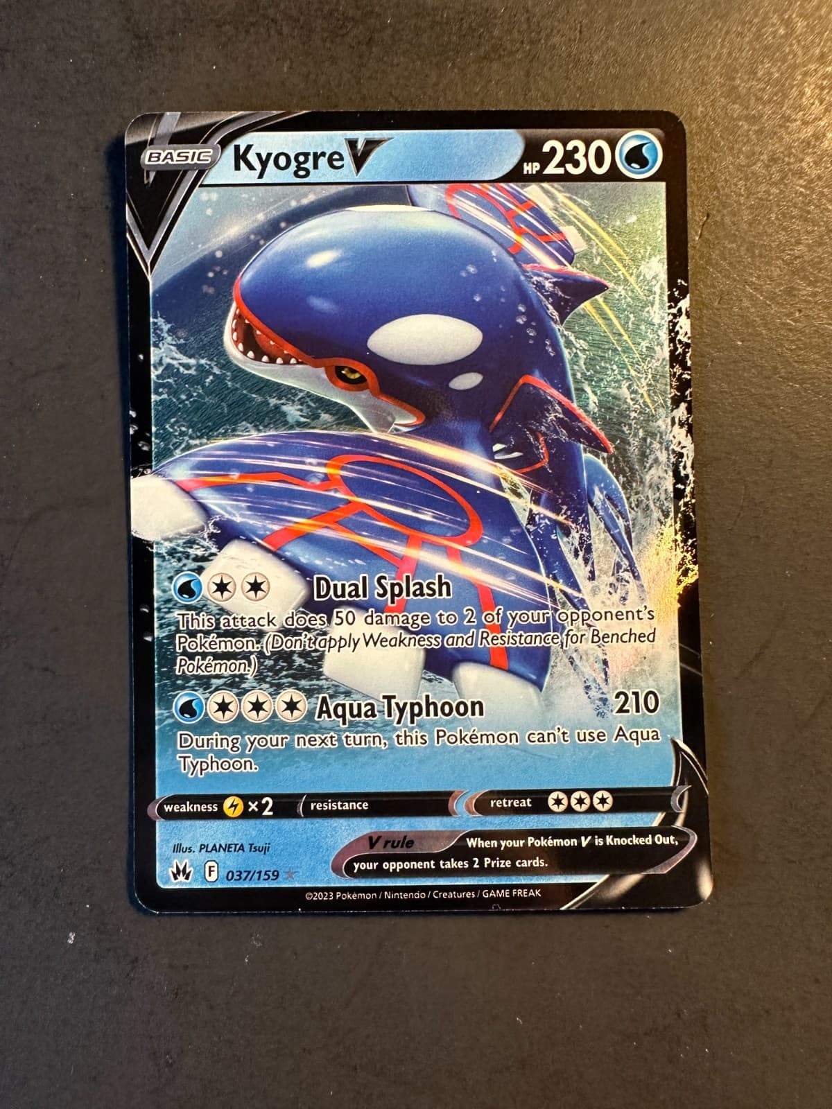 Kyogre V trading card