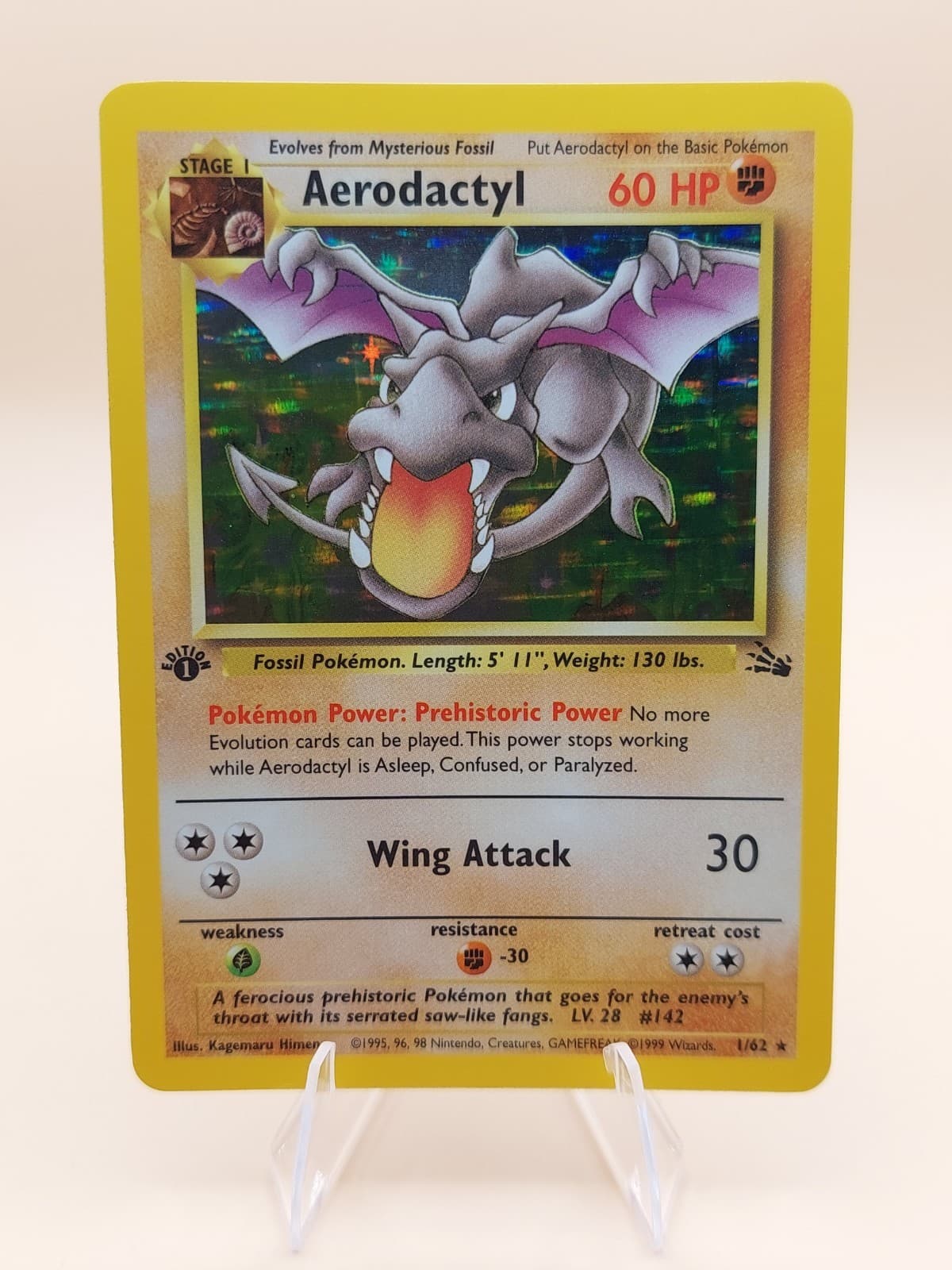 Aerodactyl 1999 Pokemon Fossil 1st Edition