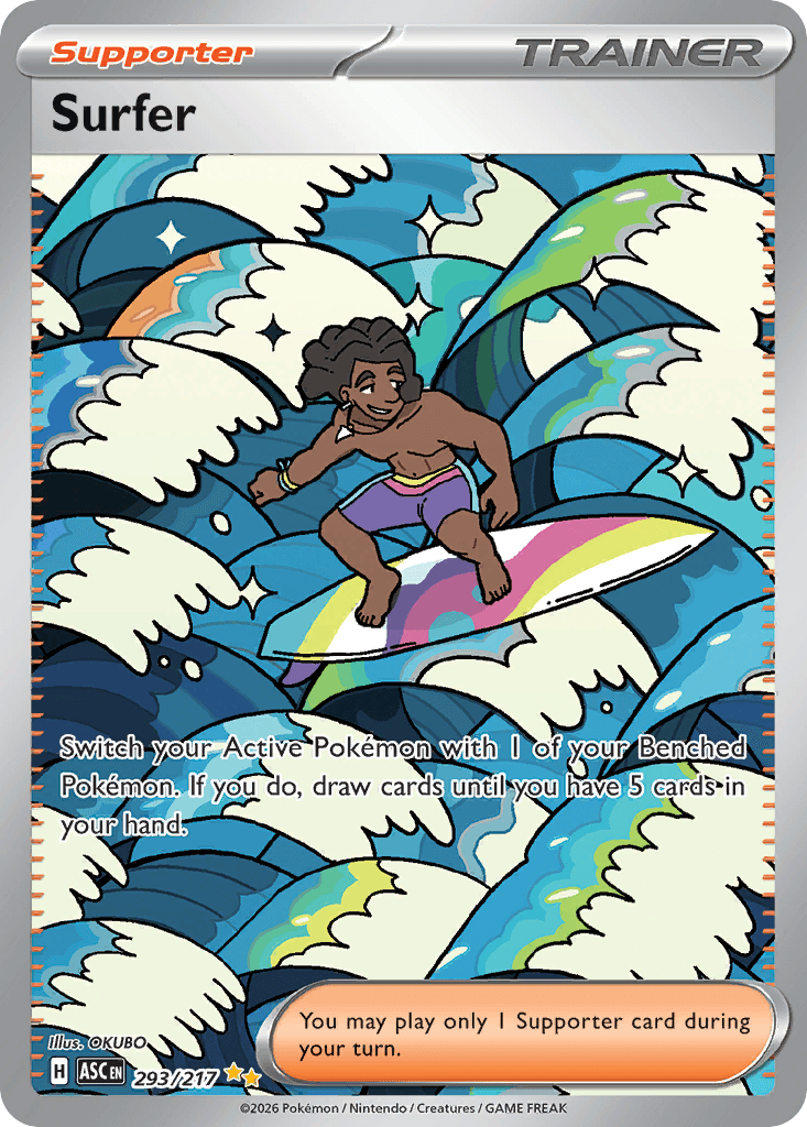 Surfer trading card
