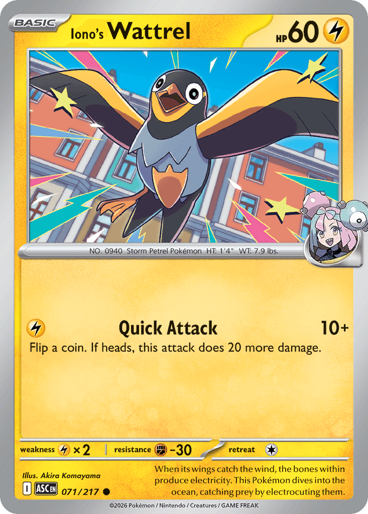 Iono's Wattrel 2026 Mega Mega Evolution: Ascended Heroes
