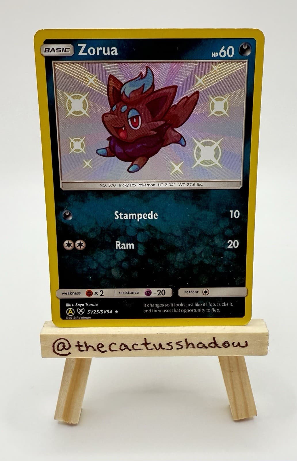 Zorua 2019 Sun Sun & Moon: Hidden Fates Shiny Rare