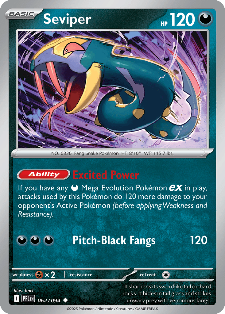 Seviper 2025 Mega Mega Evolution: Phantasmal Flames
