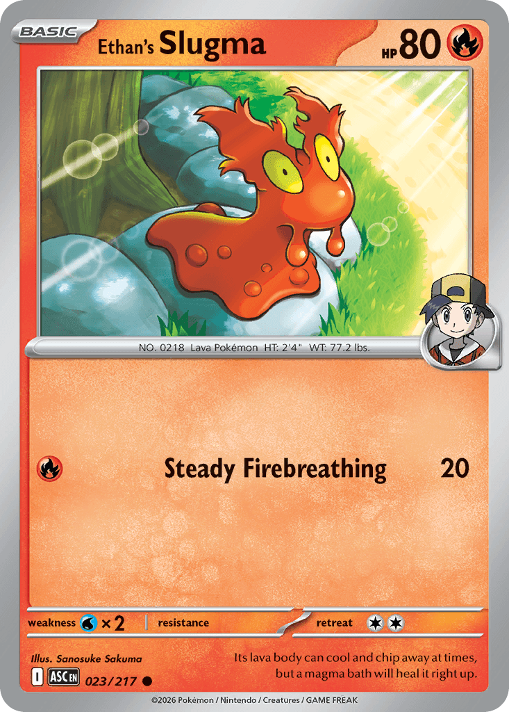 Ethan's Slugma trading card