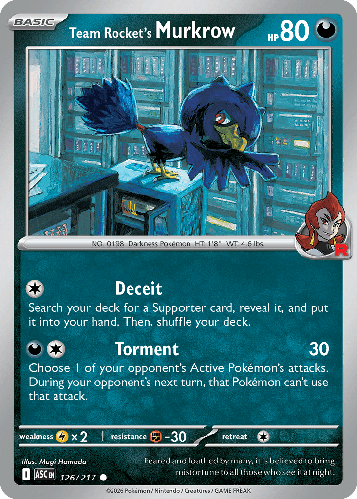 Team Rocket's Murkrow trading card