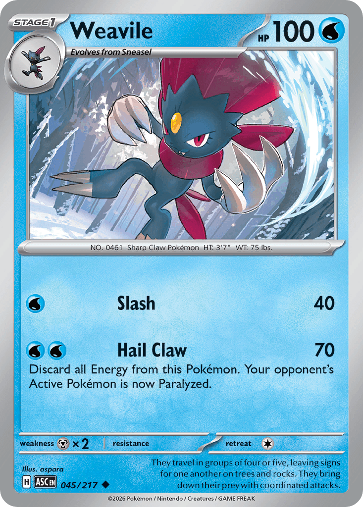 Weavile trading card