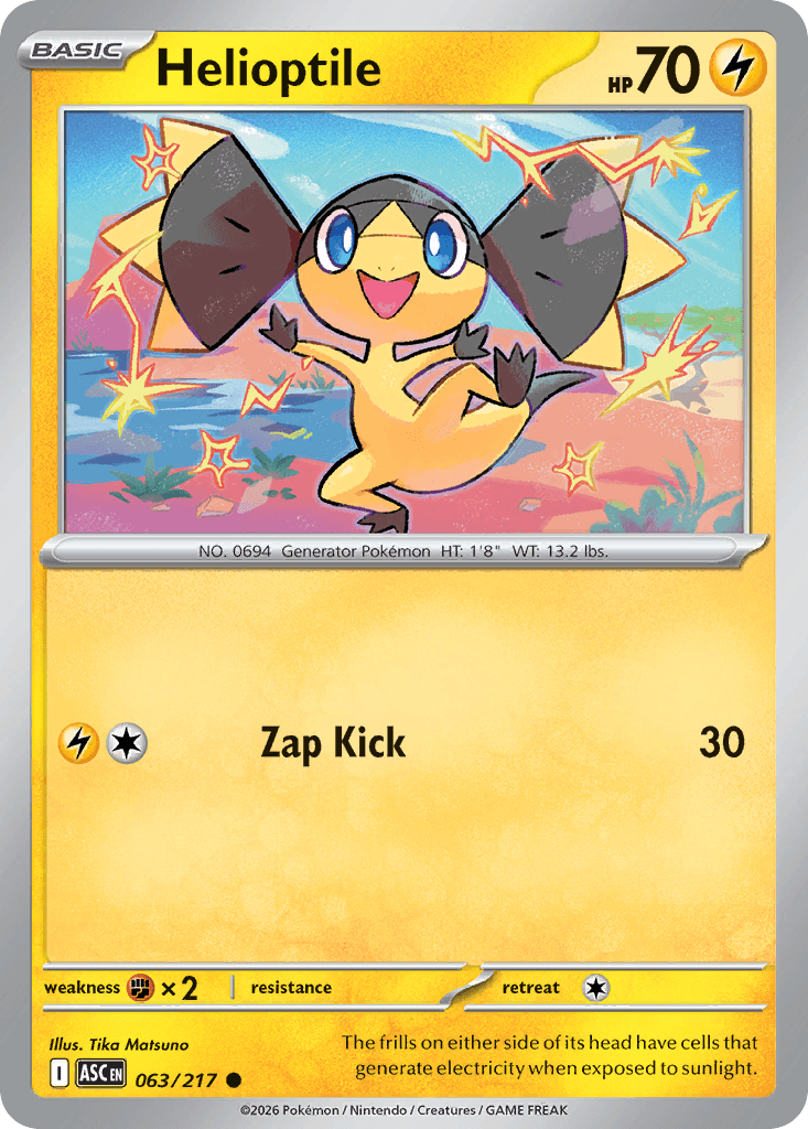 Helioptile 2026 Mega Mega Evolution: Ascended Heroes Energy Reverse Holo