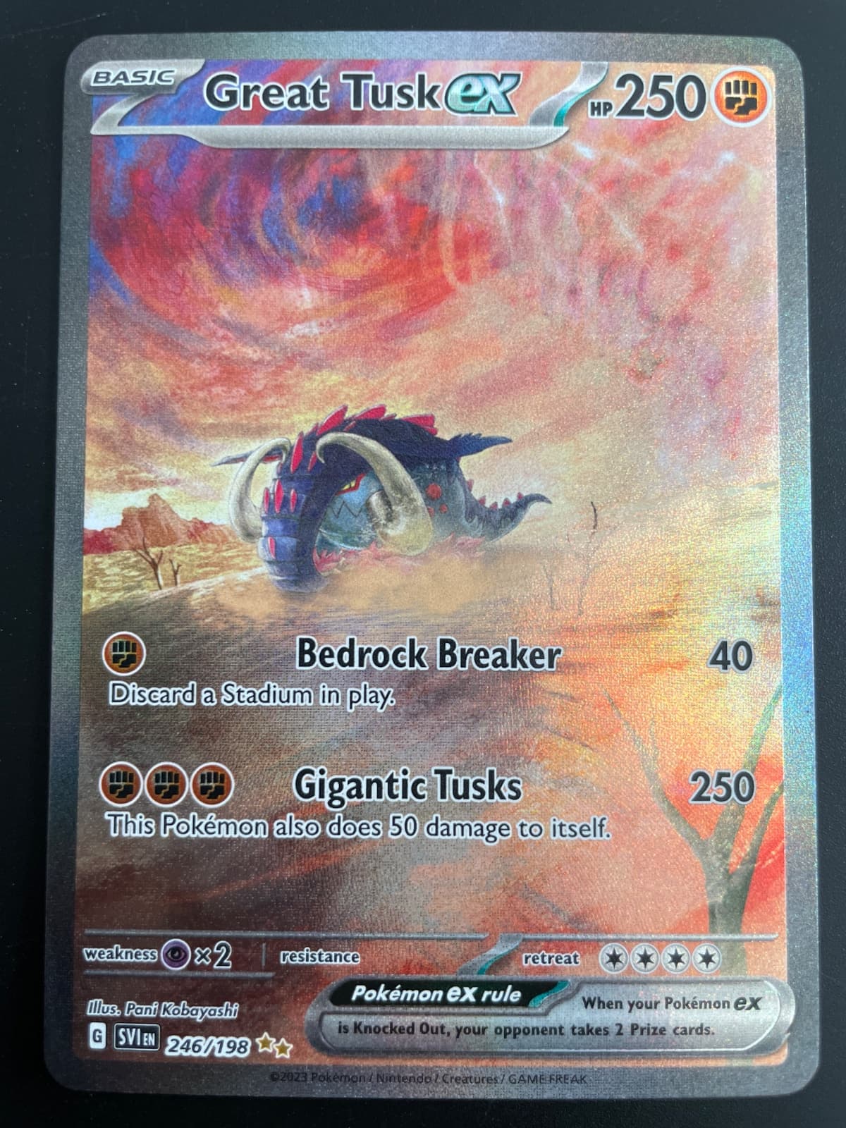 Great Tusk ex trading card