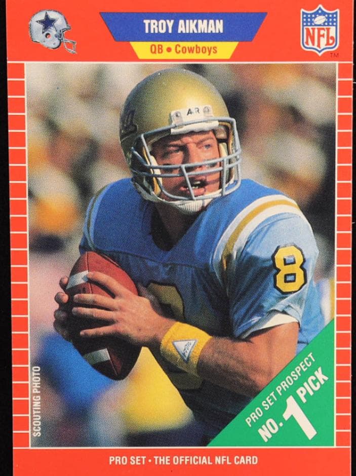 Troy Aikman trading card