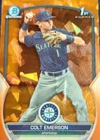 Colt Emerson 2023 bowman Bowman Draft Chrome - Aqua Lunar Crater Refractor (1st)