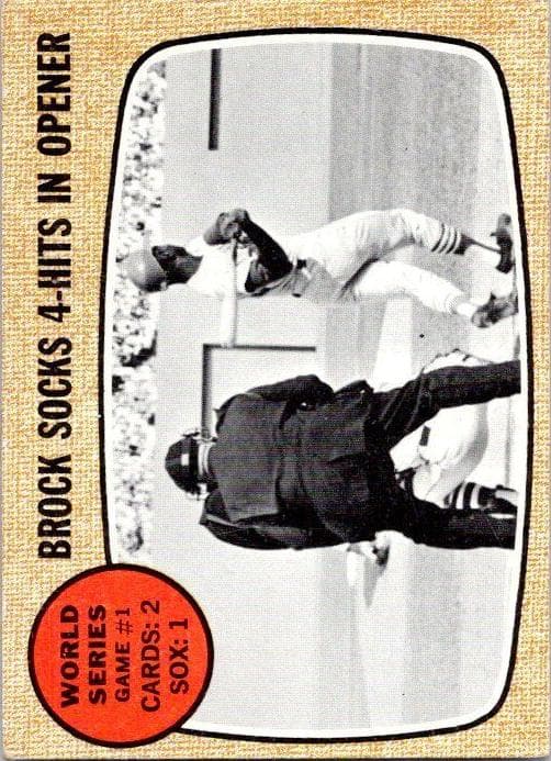World Series Game #1 - Brock Socks 4-Hits in Opener 1968 topps Topps