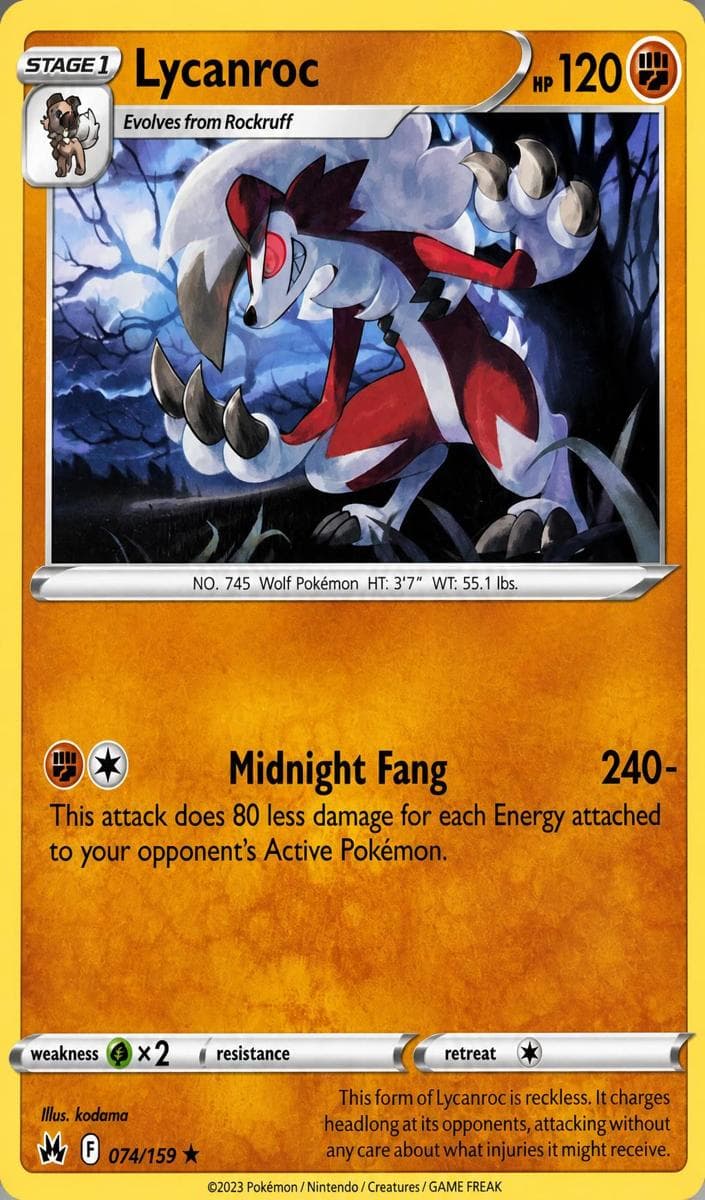 Lycanroc trading card