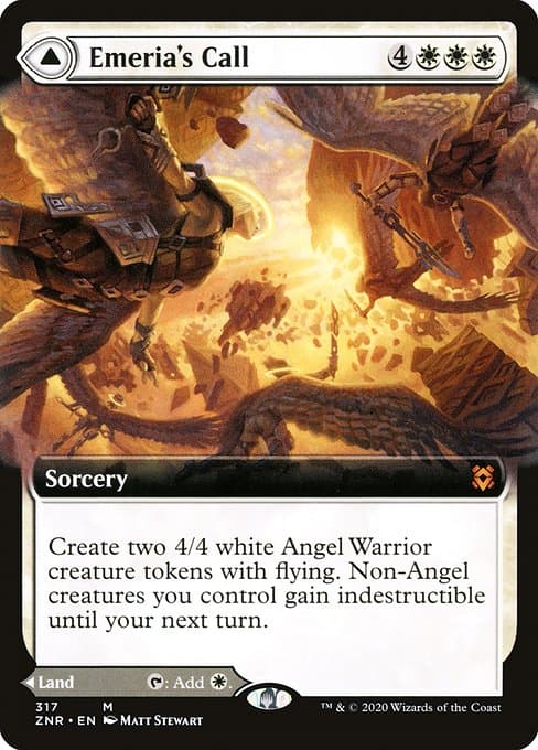 Emeria's Call & Emeria, Shattered Skyclave 2020 Magic: The Gathering Zendikar Rising Extended Art