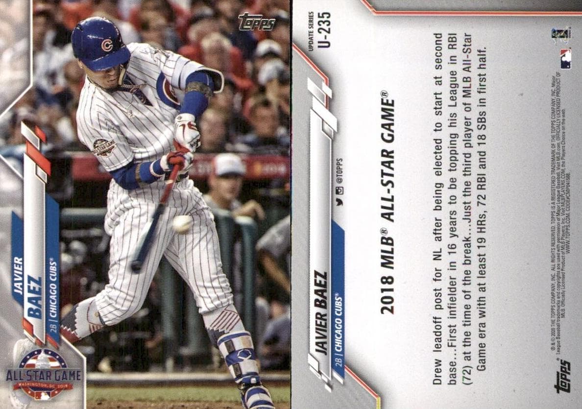 Javier Baez 2020 topps Topps Update