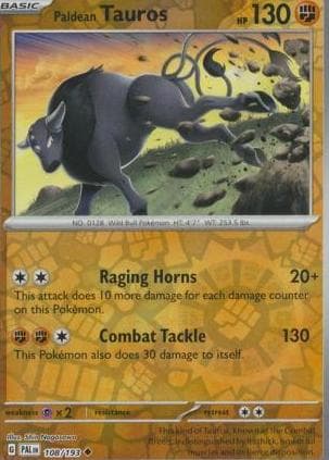 Paldean Tauros trading card
