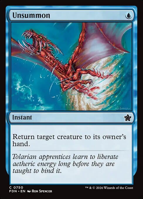 Unsummon 1994 Magic: The Gathering Revised