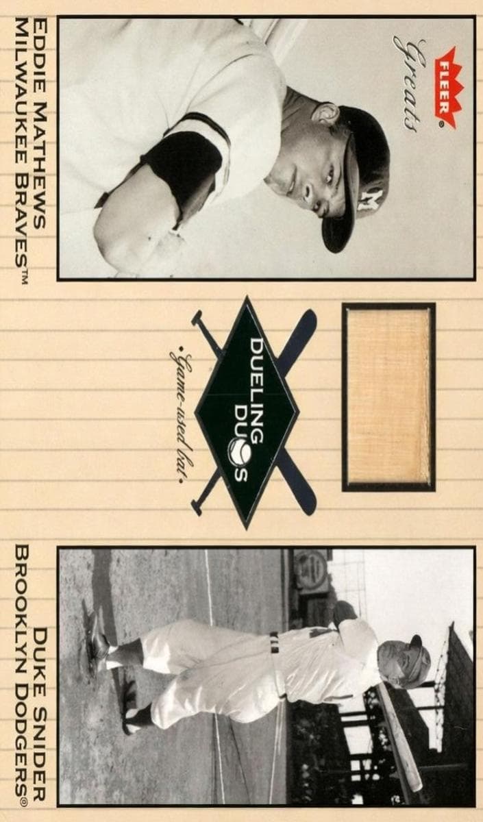 Duke Snider / Eddie Mathews 2002 fleer Fleer Greats of the Game