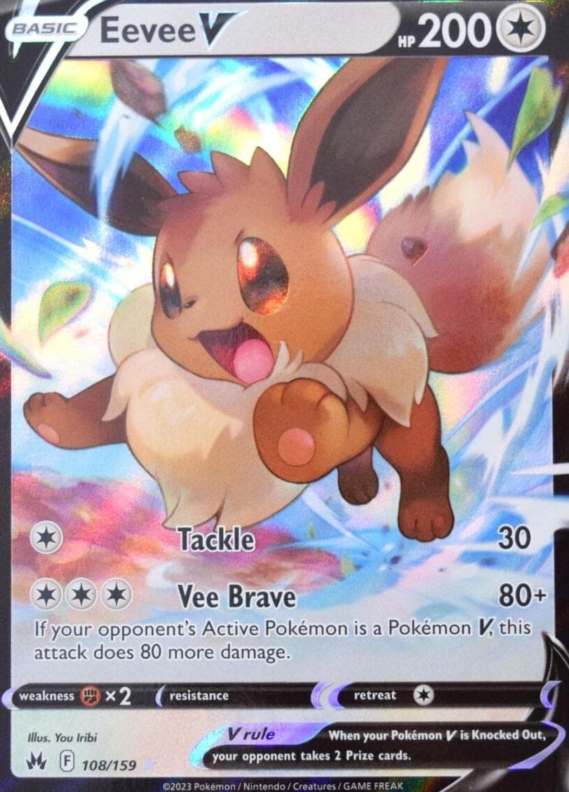 Eevee V trading card