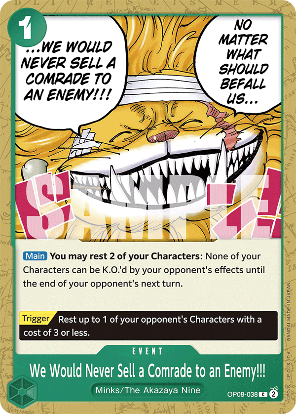 We Would Never Sell a Comrade to an Enemy!!! 2024 One Piece Japanese Two Legends