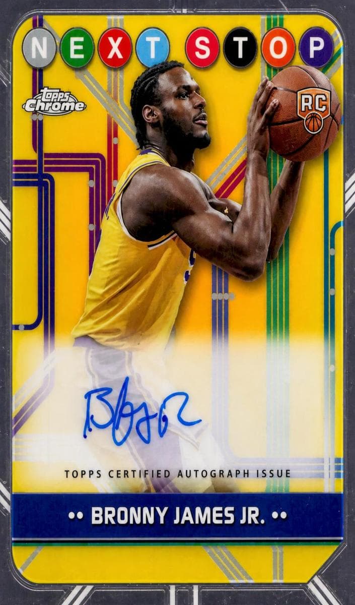 Bronny James Jr. 2024 Topps Chrome auto card