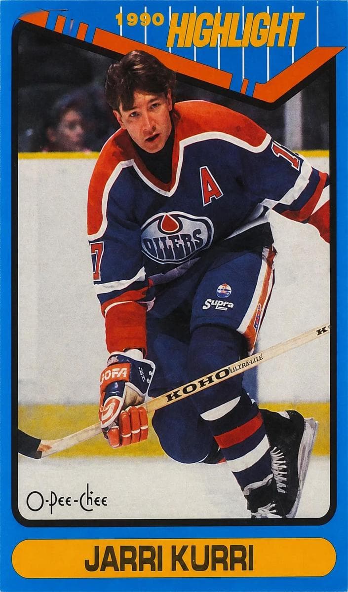 Jari Kurri 1990 topps O-Pee-Chee