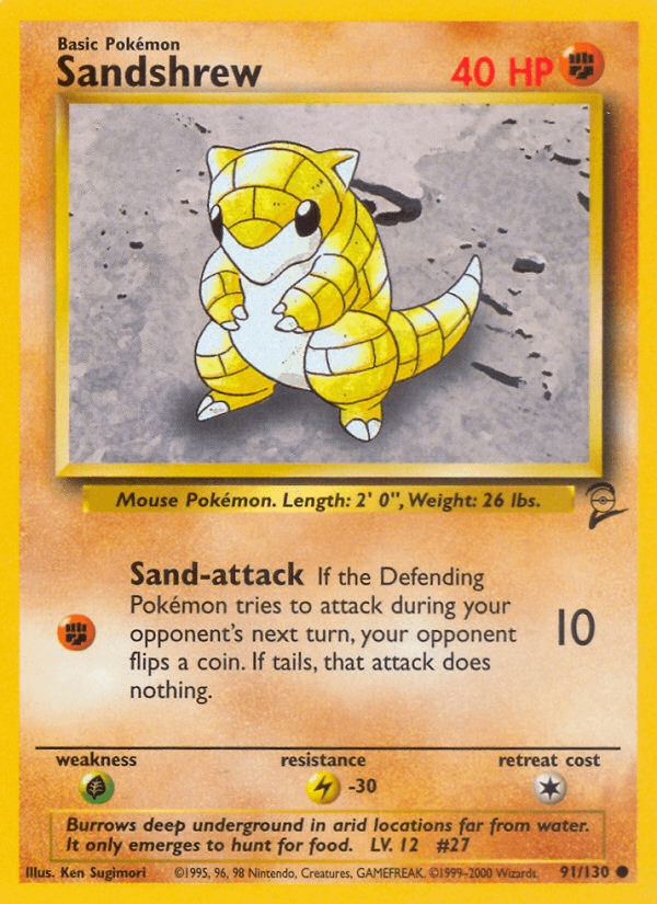 Sandshrew 2000 Pokemon Base Set 2