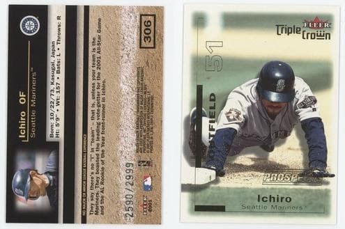 Ichiro 2001 fleer Fleer Platinum
