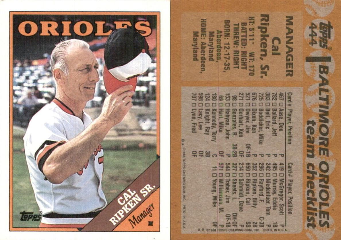 Cal Ripken, Sr. trading card