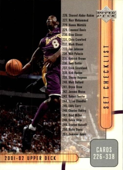 Kobe Bryant 2001 upper-deck Upper Deck