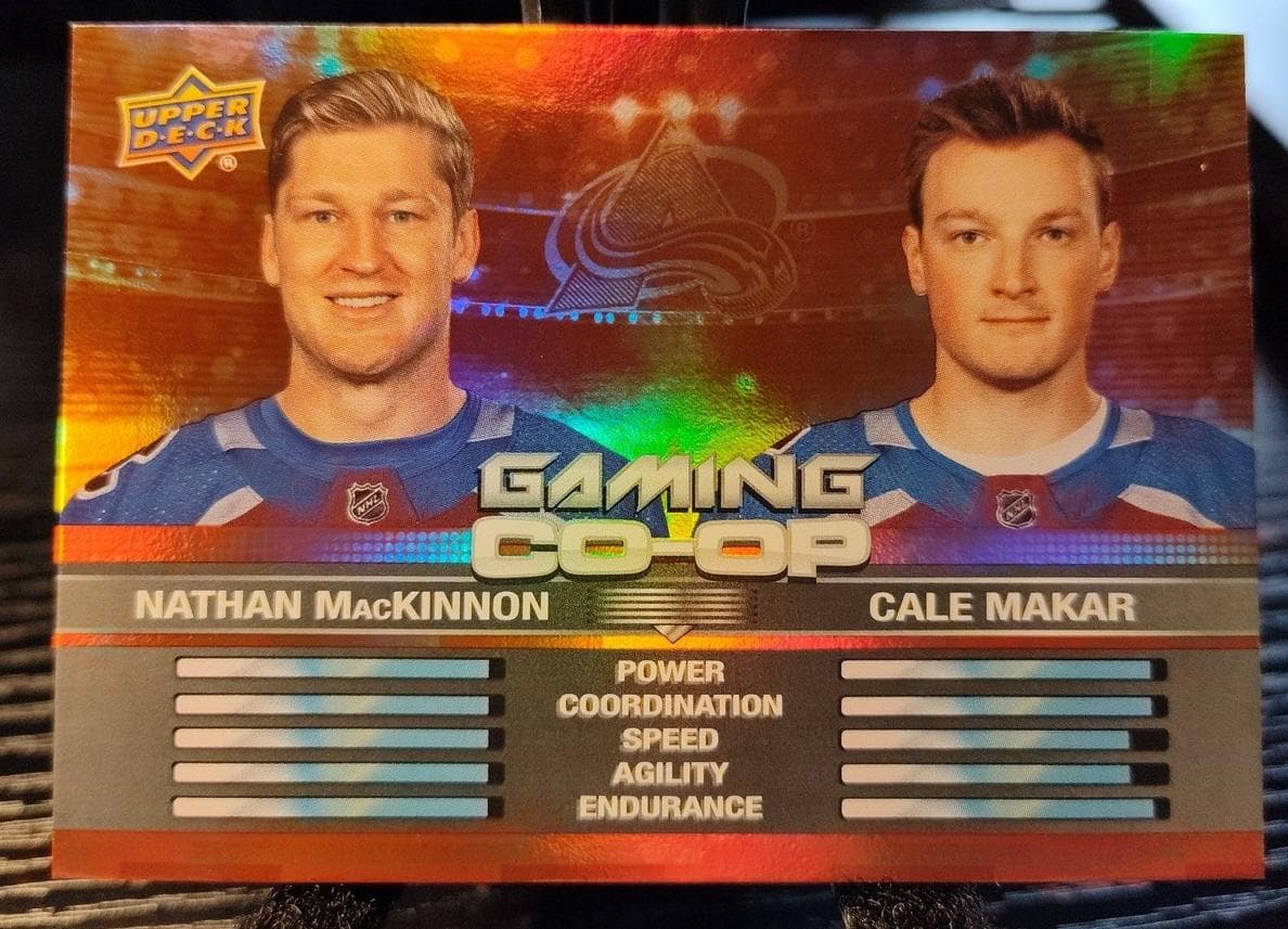 Nathan MacKinnon/Cale Makar trading card