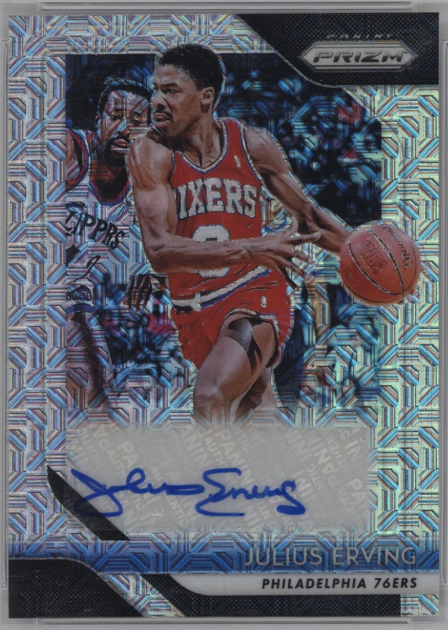 Julius Erving 2018 Panini Prizm auto card