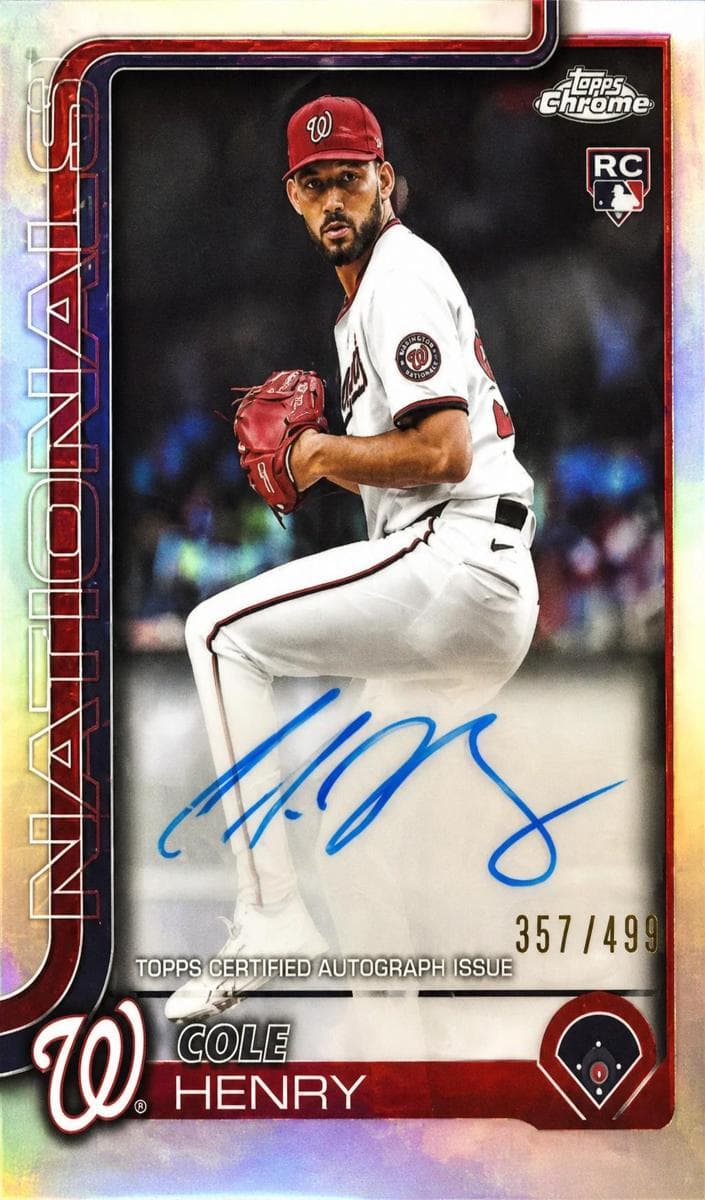 Cole Henry trading card