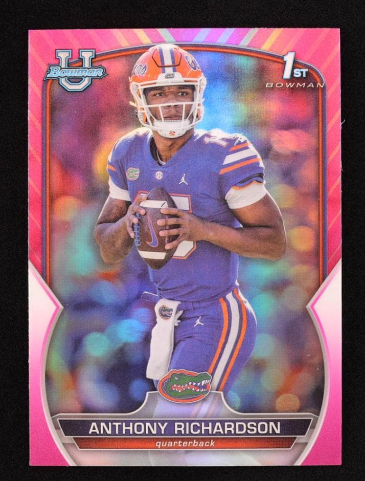 Anthony Richardson 2022 bowman Chrome University Football Pink Refractor