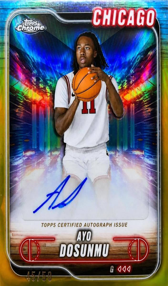 Ayo Dosunmu 2024 Topps Chrome auto card