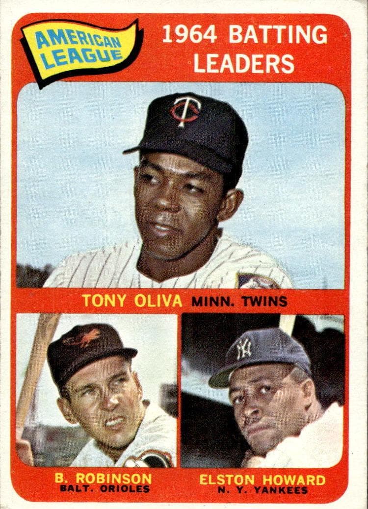American League 1964 Batting Leaders (Tony Oliva / Brooks Robinson / Elston Howard) 1965 topps Topps