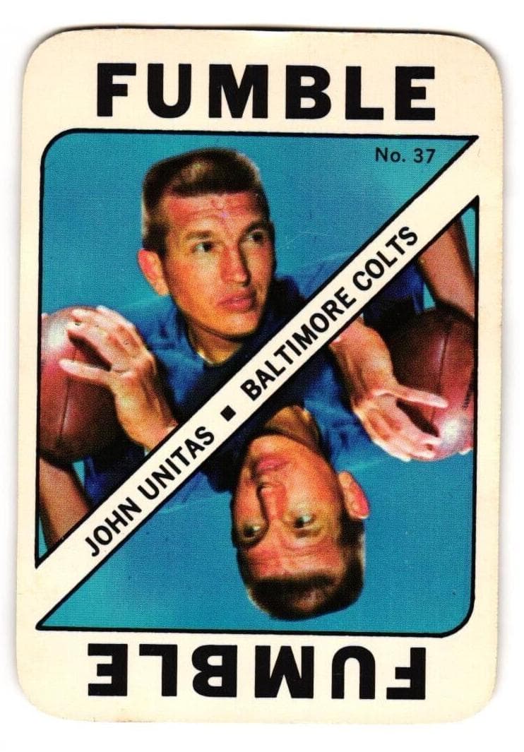 Johnny Unitas 1971 topps Game Cards