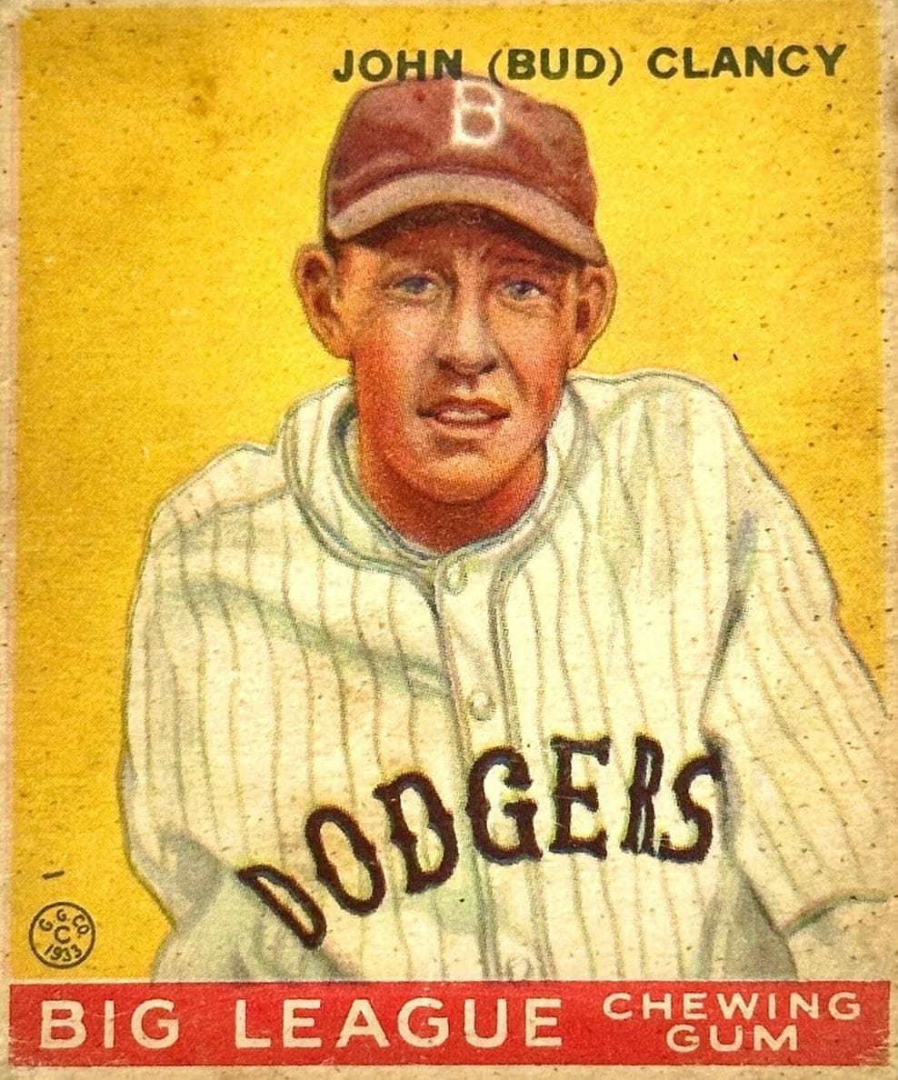 John “Bud” Clancy 1933 unknown Goudey