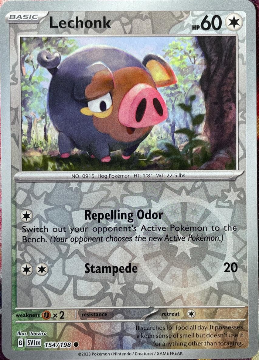 Lechonk trading card
