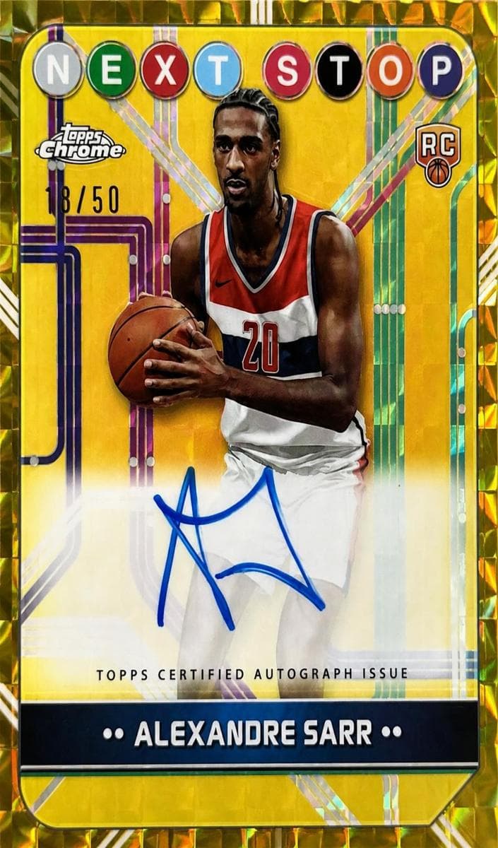 Alexandre Sarr 2024 Topps Chrome auto card