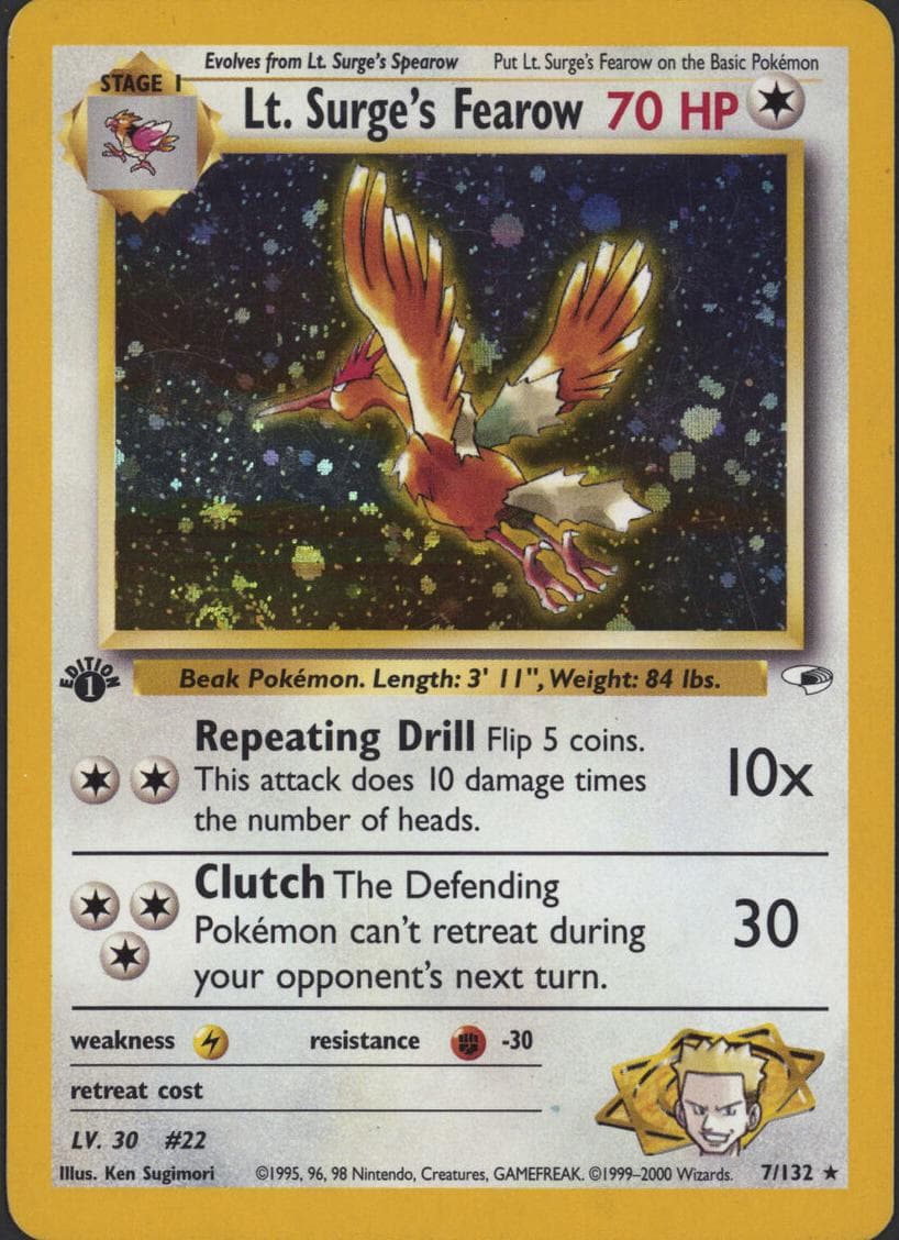 Lt. Surge's Fearow trading card