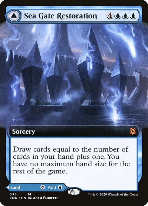 Sea Gate Restoration & Sea Gate, Reborn 2020 Magic: The Gathering Zendikar Rising Extended Art
