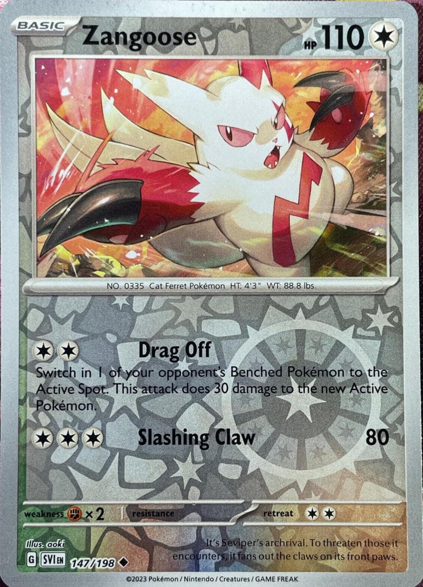 Zangoose trading card