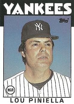 Lou Piniella 1986 topps Topps Traded