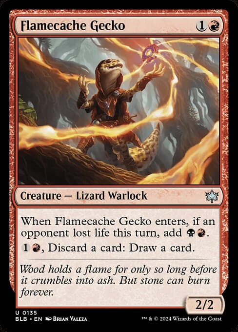 Flamecache Gecko 2024 Magic: The Gathering Bloomburrow