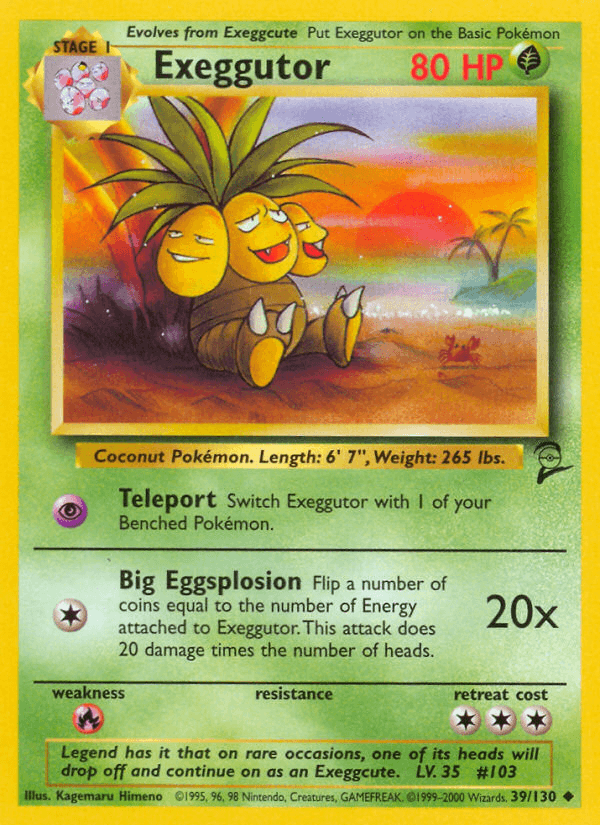 Exeggutor 2000 Pokemon Base Set 2